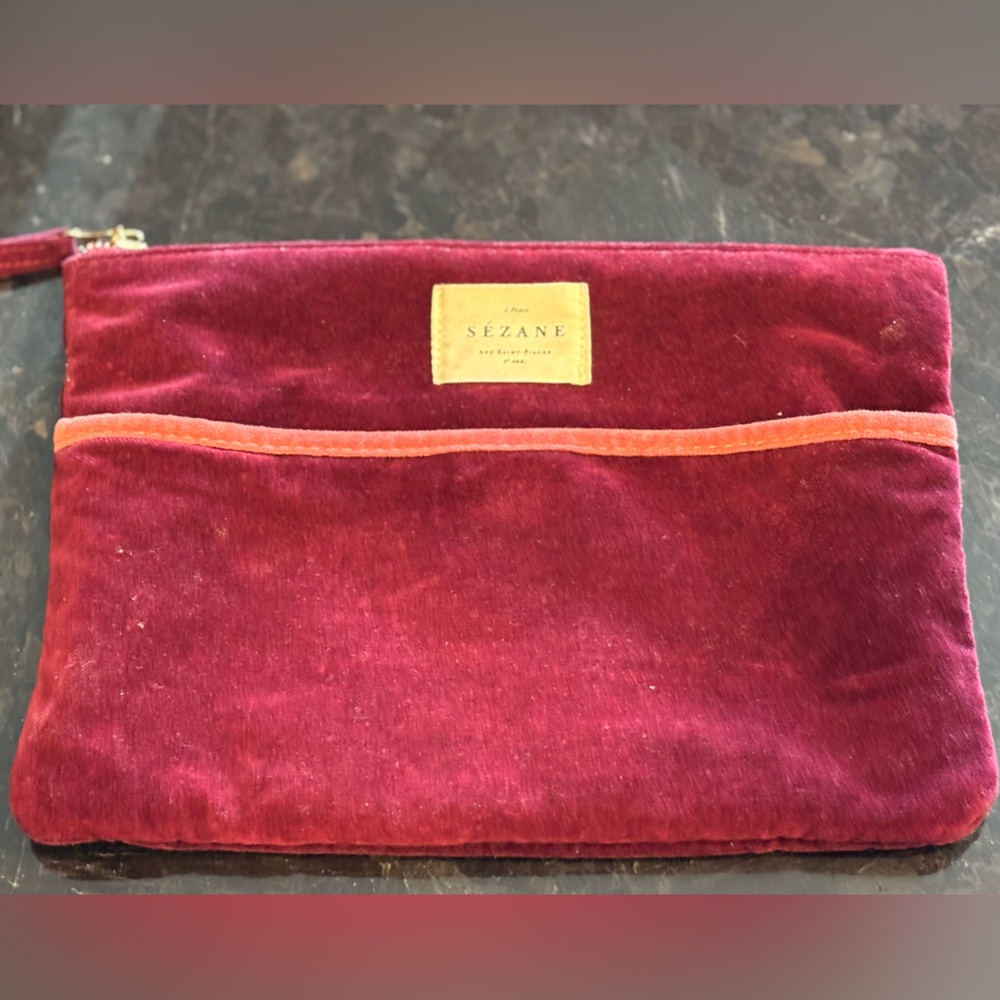 Free with purchase of $100 or more Sézane Burgundy Velvet Clutch